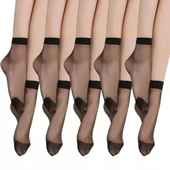 Прозрачные тонкие носки телесного цвета для женщин, хрустальные шелковые носки из нейлона, женские летние дышащие короткие носки до щиколотки, Meias 10pairs (20pcs)