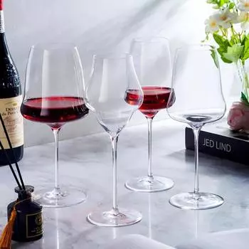 Прозрачные тонкие облачные бокалы для красного вина, бокалы, легкие роскошные хрустальные бокалы, бокалы для бургундского вина, бокалы для шампанского на тонких ножках 1PCS