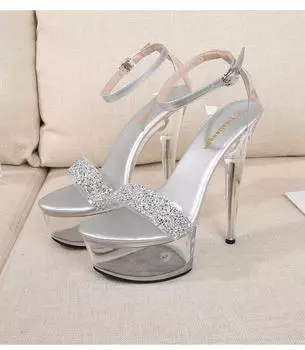 Прозрачные туфли на платформе с блестками, женские босоножки на высоком каблуке, пикантные летние свадебные сандалии для танцев на пилоне, клубные вечерние женские сандалии 34