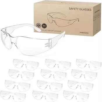 Прозрачные защитные очки для мужчин защитные очки с защитой от царапин и ударов соответствуют стандарту Gray-12pcs