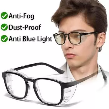 Прозрачные защитные очки, симпатичные очки для женщин, защита глаз с противотуманными линзами, устойчивые к царапинам рабочие очки для мужчин и медсестер чёрный