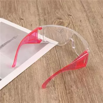 Прозрачные защитные очки Защита от брызг Велосипедные очки Защитные очки для улицы Защита глаз розовый