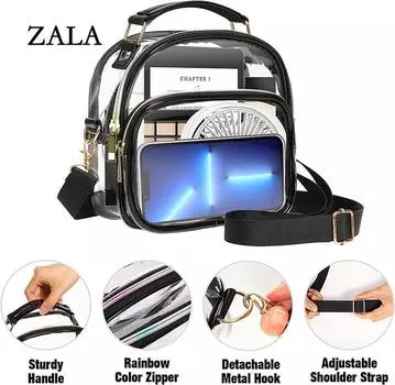 Прозрачные женские маленькие сумки из ПВХ, одобренные стадионом, женские прозрачные сумки, модные водонепроницаемые повседневные простые сумки через плечо 19.5x7x19cm серебряный