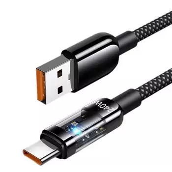 Прозрачный 240 Вт USB C сверхбыстрый кабель для зарядки типа Pro Phone S24 зарядное устройство C шнур 16 для iPhone K3F8 black-200cm