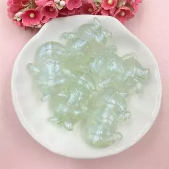 Прозрачный 25*30 мм для браслета, серьги, изготовление УФ-цветных рождественских бусин, бисерные материалы, аксессуары, гномы, акриловые украшения, 5 шт. бусин зелёный