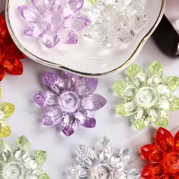Прозрачный 31 мм цветок лотоса акриловый кристалл DIY ювелирные изделия аксессуары для браслета серьги изготовление свободных бусин мода 20Pcs разноцветный
