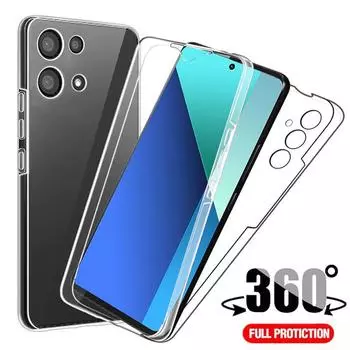 Прозрачный 360-градусный двойной передний задний чехол для Xiaomi Redmi Note 13 12 11 Pro Plus 12S 11S 13C Poco M4 X4 X6 X5 Pro 5G 4G Прозрачный силиконовый чехол из ТПУ For Xiaomi Poco M4 Pro 5G чистый