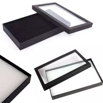 Прозрачный 36-слотовый держатель для колец, серьги, коробка для хранения ювелирных изделий, органайзер чёрный