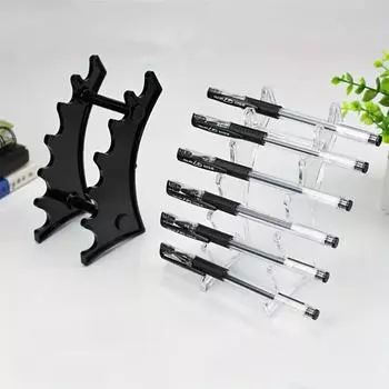Прозрачный 6-битный держатель для шариковой ручки, пластиковый простой держатель для карандашей для бровей, эстетическая полка для лестницы, подставка для макияжа, школьная подставка