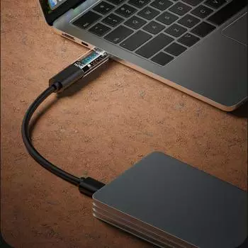 Прозрачный адаптер USB типа C «папа-мама» с цифровым дисплеем, зарядное устройство 140 Вт, конвертер передачи данных 40 Гбит/с чёрный