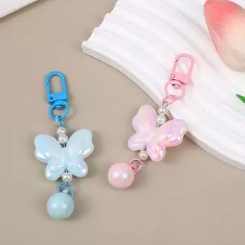 Прозрачный акриловый автомобильный брелок конфетного цвета, симпатичная подвеска для сумки, бабочка, брелок, украшение для сумки purple-style1