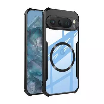 Прозрачный акриловый бронированный прочный чехол для телефона Google Pixel 9 Pro XL 8 8A 7A 6A 6 7 8 Pro матовый бампер противоударный защитный чехол Pixel 9 Pro XL чёрный