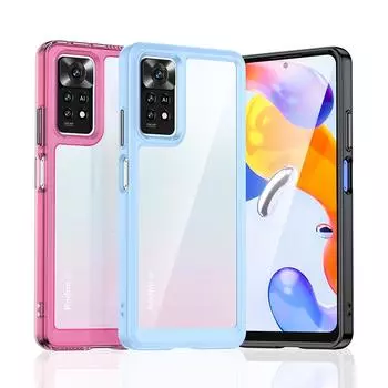 Прозрачный акриловый чехол для Xiaomi Redmi Note 11 Pro 5g 11s 10a 9c 10c K40 K50 K40s Mi 12 12x Poco F4 C40 X4 Pro M4 F3 Redmi Note 11 Pro 5G розовый