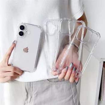 Прозрачный акриловый чехол с четырьмя углами для защиты от падений для iPhone 15 Pro Max 14 Plus 13 12 11 Pro XS XR 7 8Plus SE 2020, защитный чехол от падений iPhone 15 Pro Max прозрачный
