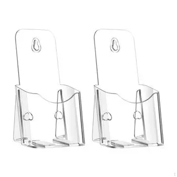 Прозрачный акриловый держатель для брошюр, настольная подставка для журналов, органайзер для стола, прилавка или настенного крепления 10.5cmx8.5cmx20cm