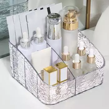 Прозрачный акриловый держатель для кистей для макияжа, настольный органайзер для косметики, коробка для хранения помады, подставка для лака для ногтей, футляр для ювелирных изделий S