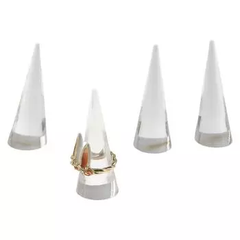 Прозрачный акриловый держатель для кольца, акриловый высококачественный прозрачный дисплей для ювелирных изделий, кольцо-дисплей в форме конуса Hollow 2pcs