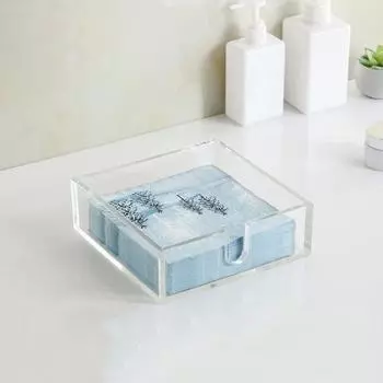 Прозрачный акриловый держатель для салфеток, прозрачный дизайн, удобный и стильный органайзер для стола, принадлежности для кухни, столовой и ванной комнаты зелёный