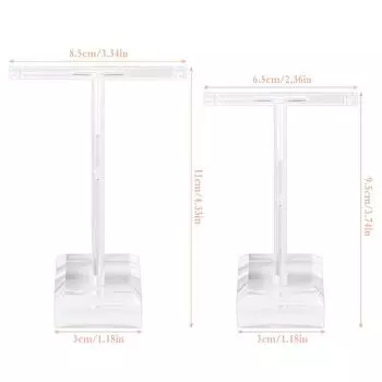 Прозрачный акриловый держатель для сережек Т-образная подставка для сережек Органайзер для сережек Подставка для ювелирных изделий Ожерелья Браслеты Серьги Кольца
