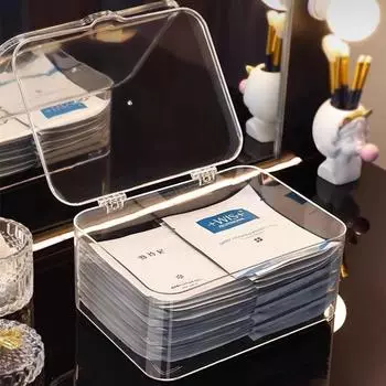 Прозрачный акриловый косметический ящик для хранения масок для лица, водонепроницаемый, пылезащитный, настольный органайзер для ювелирных изделий с крышкой