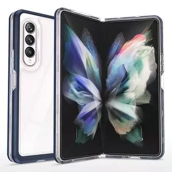 Прозрачный акриловый модный чехол для Samsung Galaxy Z Fold 3 5g Fold4 Fold 4 Fold3 противоударный чехол для мобильного телефона Fundas for Samsung Z Fold 3 розовый