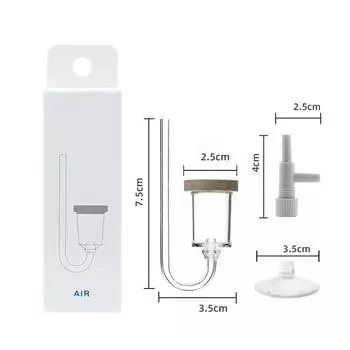 Прозрачный акриловый очиститель CO2 для аквариума, бесшумный высокоэффективный аквариумный мини-диффузор, аксессуары для аквариума M size air refiner