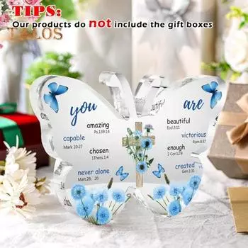 Прозрачный акриловый орнамент в виде бабочки, табличка на стол в виде бабочки, домашний офис, книжная полка, украшение рабочего стола, для женщин, друзей, мам, сестер, девочек, на день рождения, вдохновляющий B