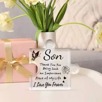 Прозрачный акриловый пазл-орнамент, семейное украшение, настольный декор, подарок на память родителям и детям на День благодарения, рождественские подарки для сына прозрачный