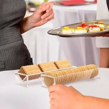 Прозрачный акриловый поднос для печенья, современный дизайн, без BAP, круглый, прямоугольный, поднос для подачи закусок B