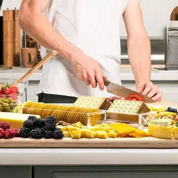 Прозрачный акриловый поднос для печенья Yousheng, современный дизайн, без BAP, круглый, прямоугольный, поднос для закусок, хлеба и фруктов A