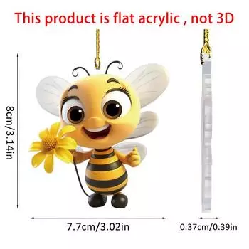 Прозрачный акриловый потрясающий кулон в виде цветка и пчелы для уникального декора салона автомобиля
