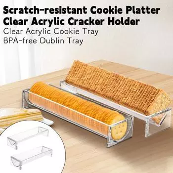 Прозрачный акриловый противень для печенья, современный дизайн, без BAP, круглый, прямоугольный, поднос для закусок, хлеба и фруктов B