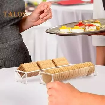 Прозрачный акриловый противень для печенья, современный дизайн, без BAP, круглый, прямоугольный, поднос для закусок, хлеба и фруктов A