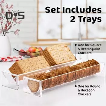 Прозрачный акриловый противень для печенья, современный дизайн, без BAP, круглый, прямоугольный, поднос для закусок, хлеба и фруктов A