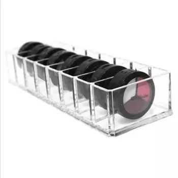 Прозрачный акриловый ящик для хранения чайных пакетиков или косметики на 8 ячеек (Румяна, хайлайтер, тени для век, пудра) Small eight-grid integrated