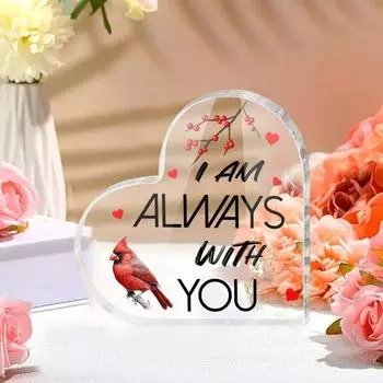 Прозрачный акриловый сердечный орнамент, настольный декор, напечатанный прозрачный акриловый блок, отдельно стоящий сердечный орнамент, подарок на День святого Валентина для нее и него A