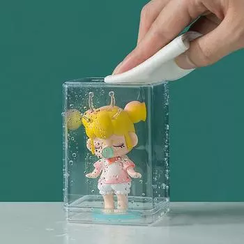 Прозрачный акриловый витринный шкафчик для хранения пыли, защитный ящик для хранения на столешнице, витрина, кубические фигурки, коллекционные модели, ящик для игрушек 75*70*120mm