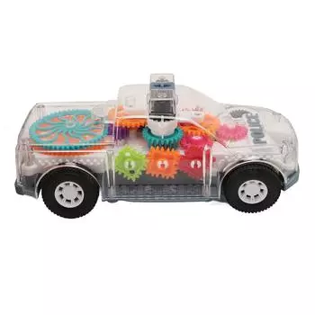 Прозрачный электрический детский игрушечный электромобиль с универсальным колесом и фарами