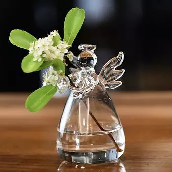 Прозрачный ангел гидропонная ваза домашний декор современный простой гостиная кабинет стол аксессуары украшение для стола стеклянный цветочный горшок прозрачный