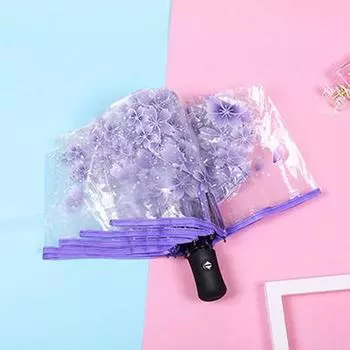 Прозрачный автоматический открытый и закрытый складной ветрозащитный зонт для путешествий, женский зонт от солнца и дождя, автоматический компактный ветрозащитный стильный мужской зонт