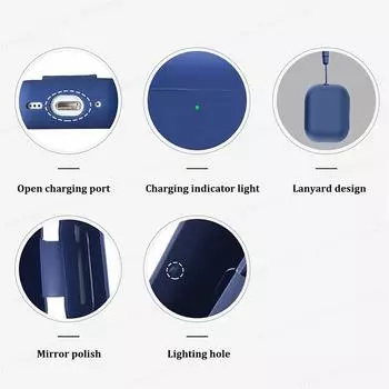 Прозрачный белый чехол для AirPods Pro 2025 Чехол с видимым светодиодом спереди Чехол мягкий силиконовый для AirPods Pro2 Pro 2nd Gen 2025 Чехол airpodpro USB C фиолетовый