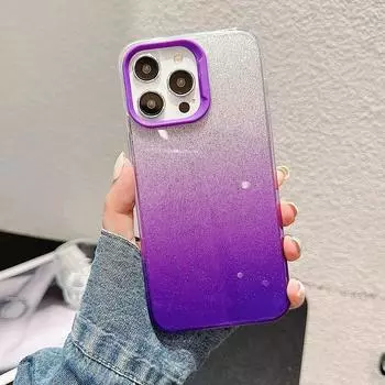 Прозрачный блестящий чехол для телефона для iPhone 11, чехол для iPhone 14, 15, 12, 13 Pro Max 15Pro, роскошный блестящий противоударный чехол с красочным градиентом For iPhone 12 Pro