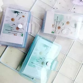 Прозрачный блестящий желеобразный цветной LOMO Cards Card Holder Мини фотоальбом Фотоальбом Instax Альбом синий