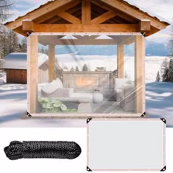 Прозрачный брезент, водонепроницаемый садовый брезент, уличное непромокаемое покрытие, всепогодный брезент с веревкой для навеса на патио и курятнике A