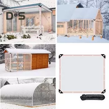 Прозрачный брезент, водонепроницаемый садовый брезент, уличное непромокаемое покрытие, всепогодный брезент с веревкой для навеса на патио и курятнике A