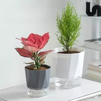 Прозрачный бытовой ленивый горшок для воды автоматический водопоглощающий цветочный горшок сетчатый белый смоляной пластик большой горшок для хранения воды S