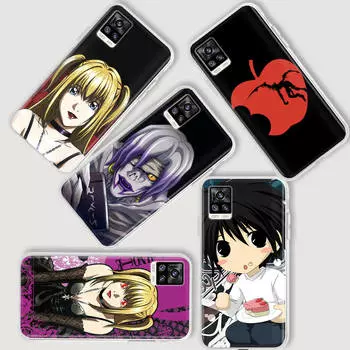 Прозрачный чехол AD99 Death Note Anime для Samsung A04 A14 A23 A34 A54 M23 M33 M52 M53 Realme 10 9 C30S C35 C55 VIVO Y02 Y21 Y33S Y51 X80 V25 Realme 9 гагат