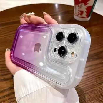 Прозрачный чехол-бампер с градиентом для телефона Iphone 14pro Max 13 12 11 Pro Max 14 Plus, противоударный защитный чехол для камеры, мягкий радужный чехол For iPhone 13Pro Max