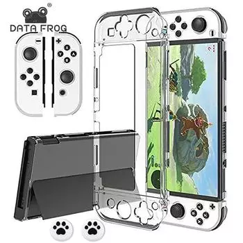 Прозрачный чехол Data Frog для Nintendo Switch, Oled-консоль, кристально чистый корпус ПК, аксессуары для Nintendo Switch чистый