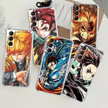 Прозрачный чехол Demon Slayer Anime для Samsung Galaxy S22 S20 FE S21 S10 S9 Plus Note 20 Ultra 10 Lite, прозрачный чехол для телефона Samsung S20 FE 5G